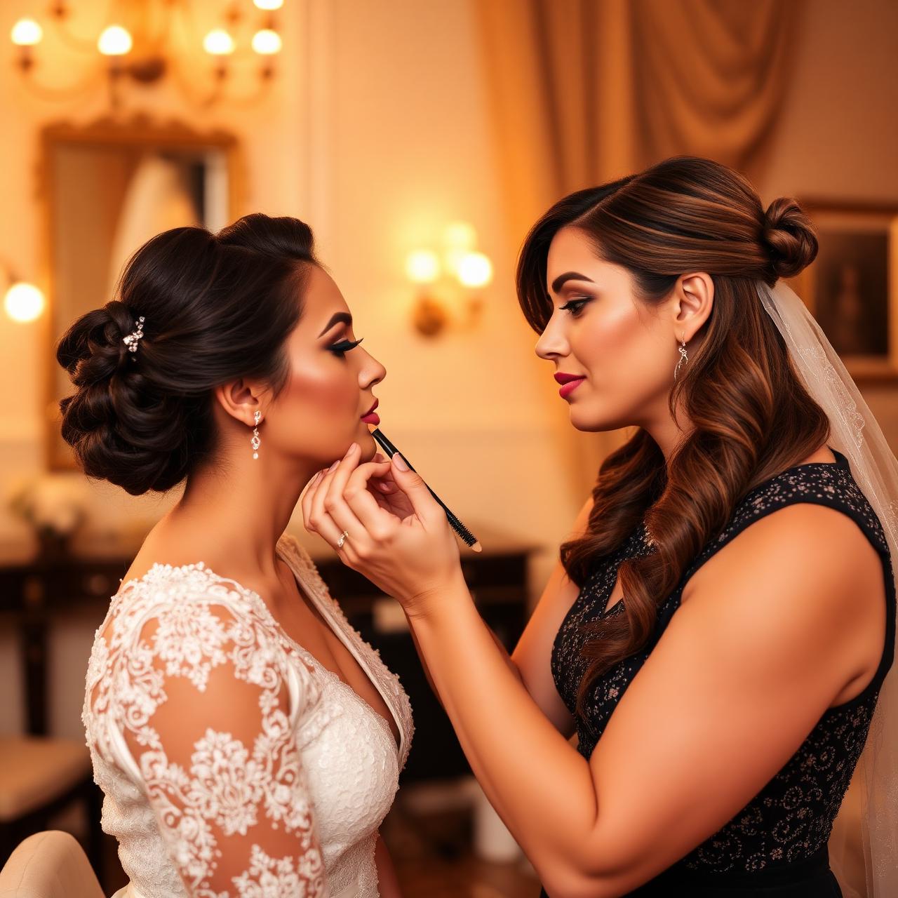 Kavi, bridal makeup artist, at work