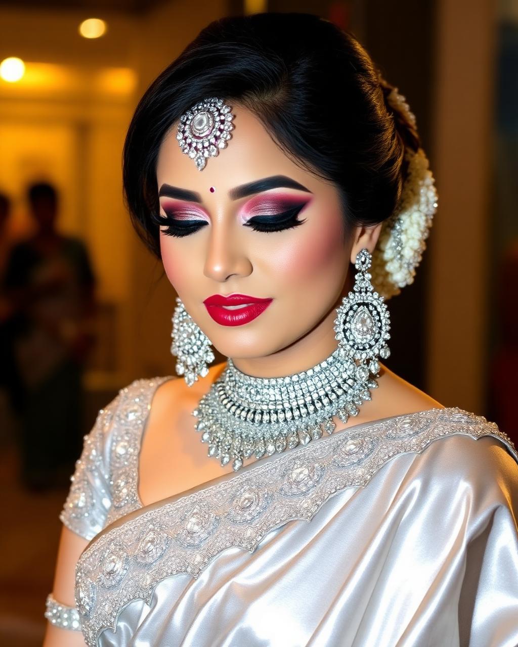 Reception glam smokey eye look